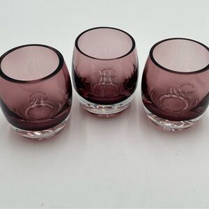 Handcrafted Artland Glass Amethyst Votives Heavy Art Glassware 3 Piece